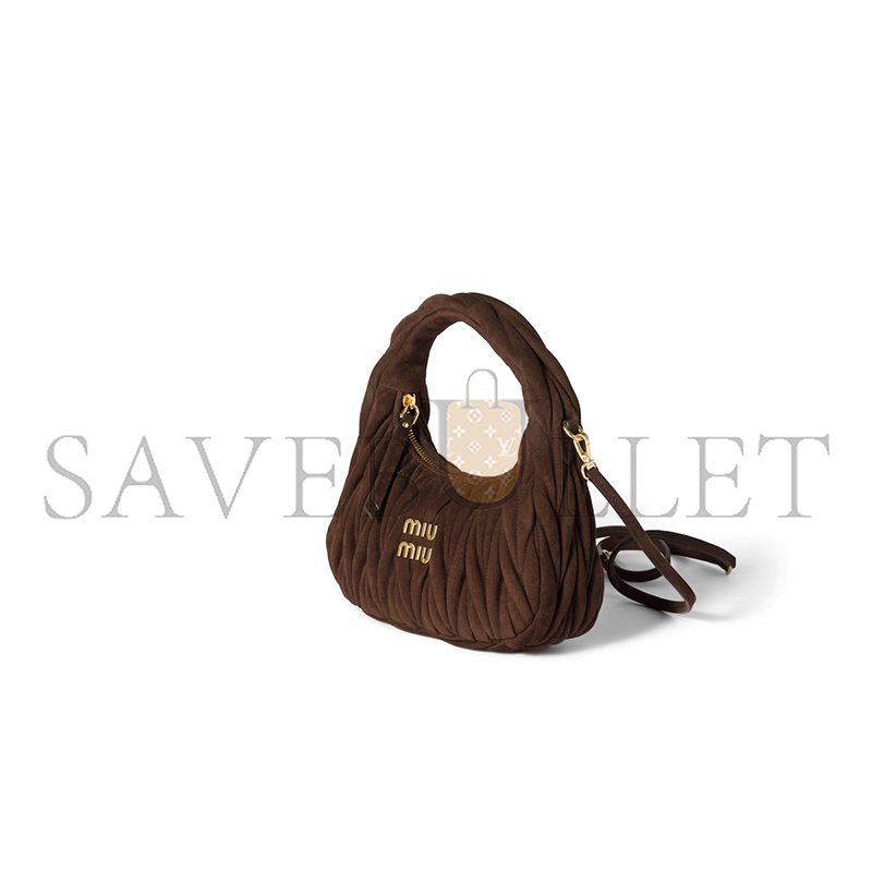 MIU MIU WANDER MATELASSÉ SUEDE BAG 5BC125 (20*17*6cm)